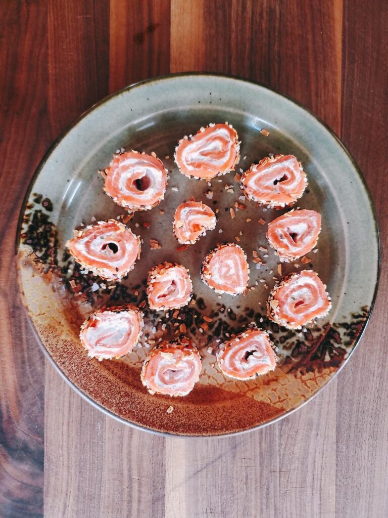 lox pinwheels plated