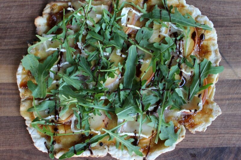 Easy Peach and Brie Grilled Pizza Recipe