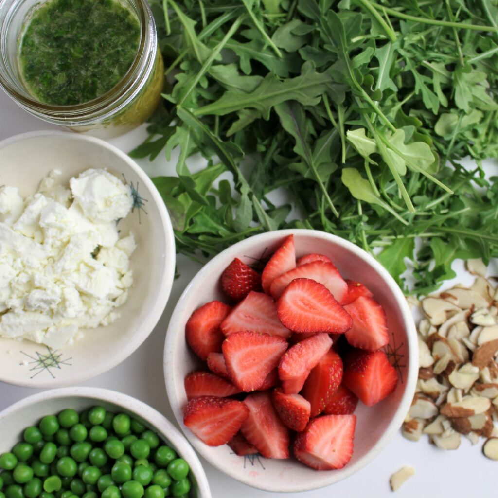 All the delicious ingredients for this spring salad
