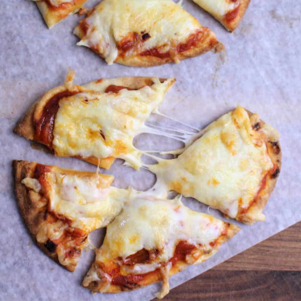 air fryer pizzas with a cheese pull