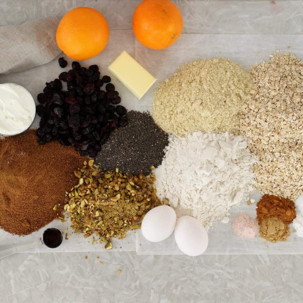 Cranberry Pistachio Oatmeal Cookie Ingredients