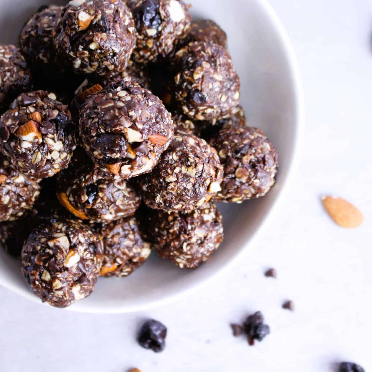 Featured image for “Easy Double Chocolate Cherry Energy Balls”