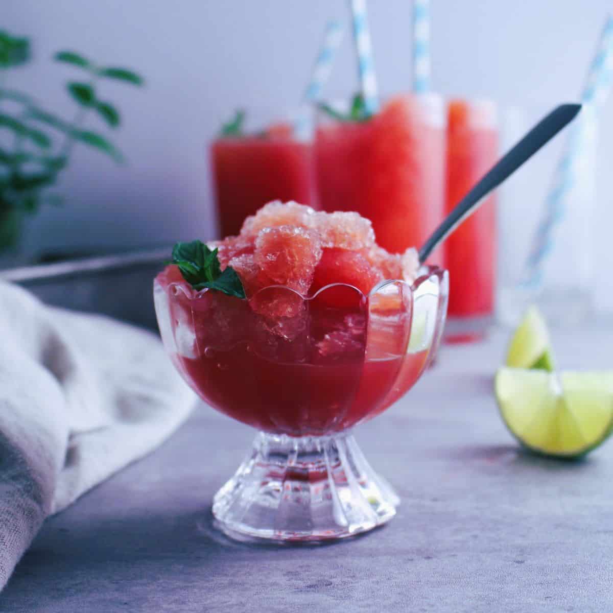 Featured image for “Refreshing Watermelon Mint Granita or Slushie”