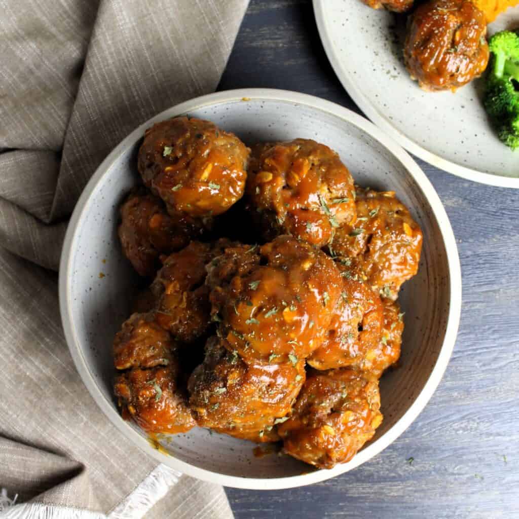 Bowl of Meatloaf Meatballs.