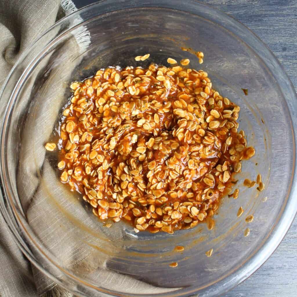 All ingredients except the ground meat whisked together in bowl.